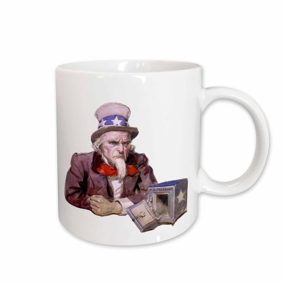 3drose, Uncle Sam with Empty Treasury, 11oz Mug