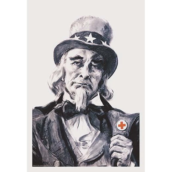 Uncle Sam for the Red Cross-Fine Art Canvas Print (20" x 30")