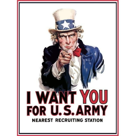 Uncle Sam vintage war poster Poster Print