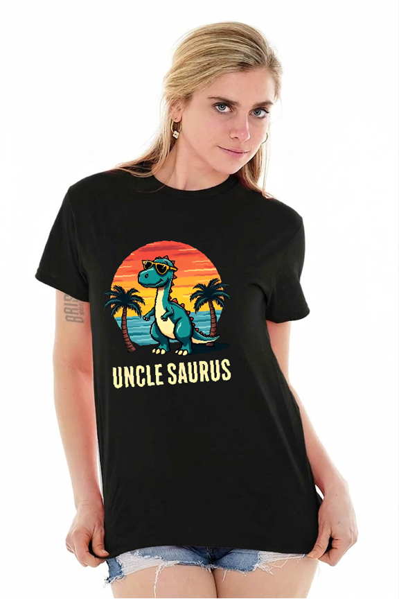 Uncle Saurus Retro Dinosaur Cartoon Family Graphic Print T-shirt TopV11342,for unisex up to 5XL