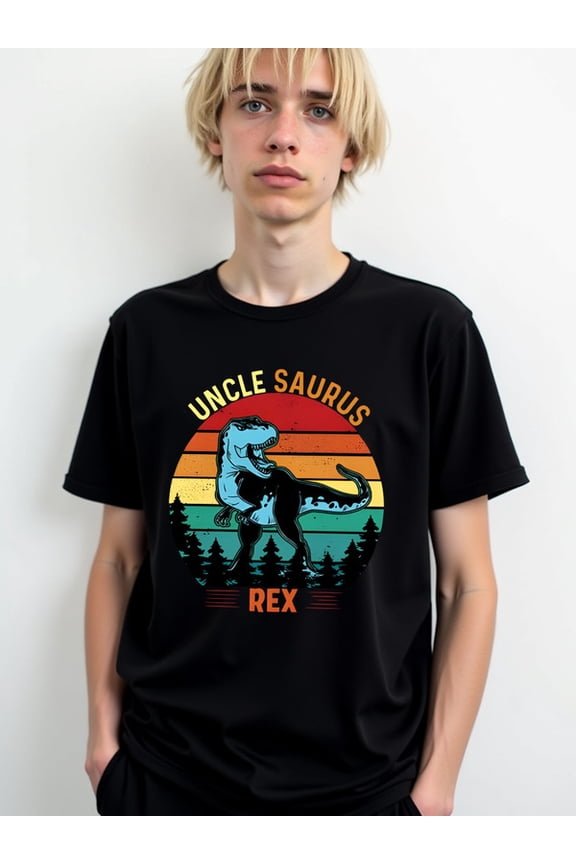 Uncle Saurus Rex T-Shirt Mens Crew neck T-shirts black elegantly limited edition Hip-hop street style Classic Unisex Shirt Cotton tshirts