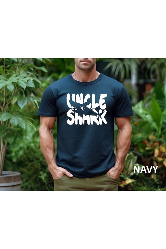 Uncle Shark Father's Day Tee for Uncle Birthday Shirt Baby Announcement T-Shirt