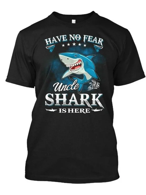 Uncle Shark Is Here Have No Fear T-Shirt Made in the USA Size S to 5XL