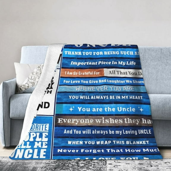 to My Uncle Soft Throw BlanketBlue Throw Gifts for Uncles from Nephews Meaningful Father's Day Present for Your Uncle at Christmas to Keep Warm on Sofa Bed 50x40