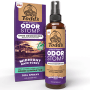 Uncle Todd's Odor Stomp Shoe Deodorizer - Proven & Powerful Enzyme Formula for Odor Elimination in All Footwear (Midnight Rain)