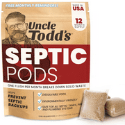 Uncle Todd's Septic Pods - Septic Tank Treatment - 12 Count One Year Supply - One Flush per Month