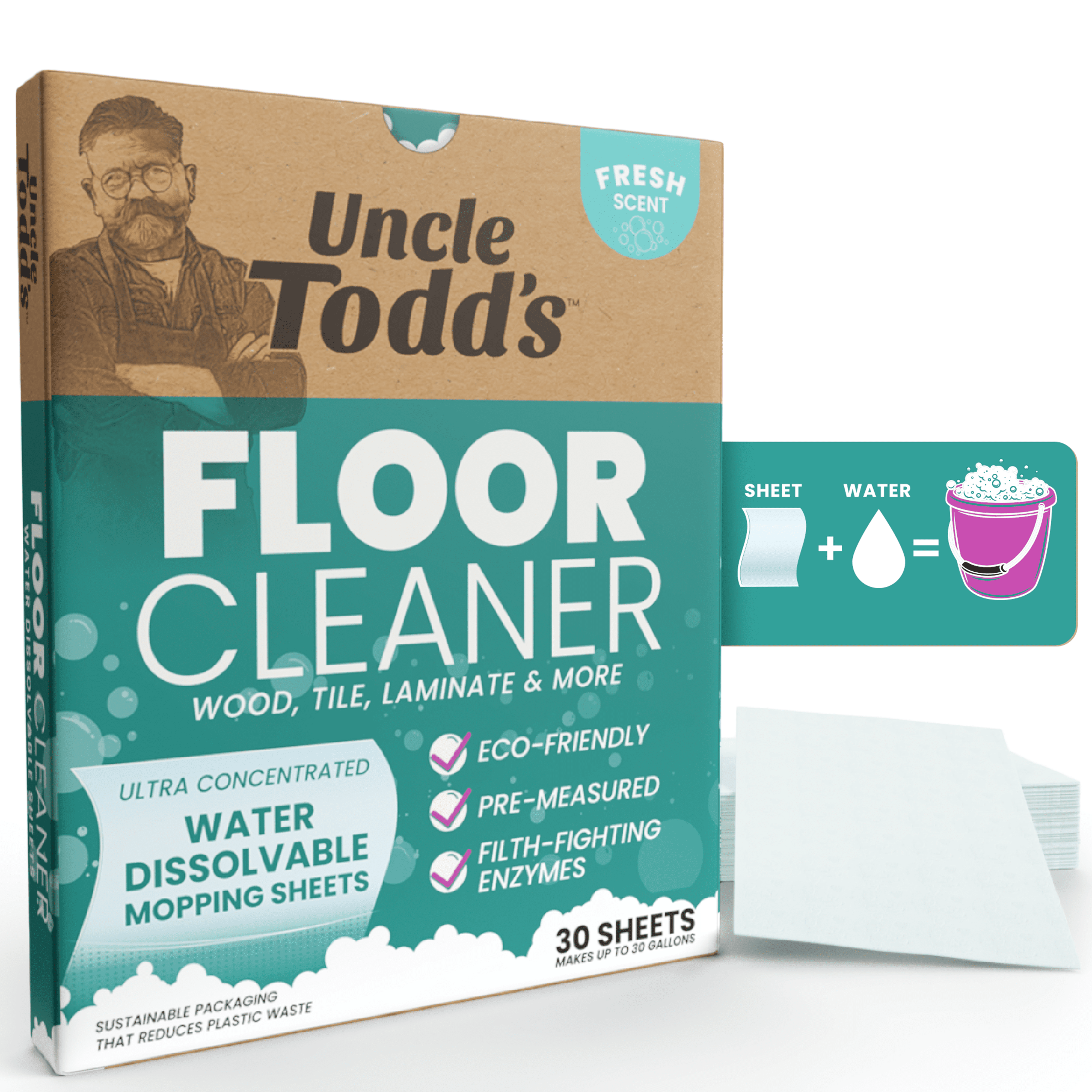 Ultra Concentrated Eco-Friendly Dissolvable Floor Cleaner Sheets