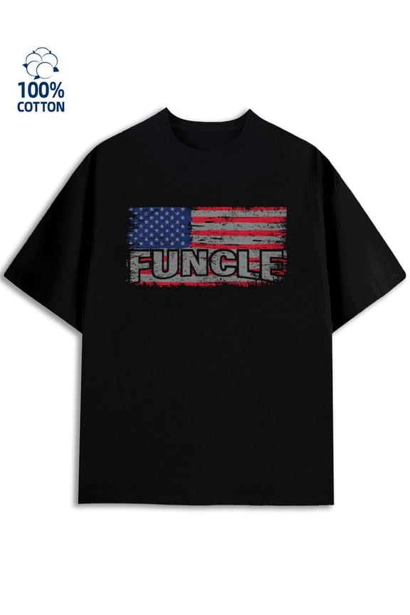 Uncle USA Flag Men flag black Weekend casual wear funny usa Retro Unisex Shirt Cotton tshirts Trendy Unisex Shirt Graphic Tee tshirts Funny Unisex Shirt Graphic Tee tshirts