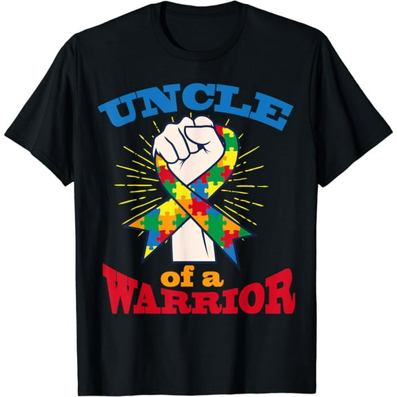 Uncle Warrior Puzzle Inspirational Autism Awareness Gift T-Shirt