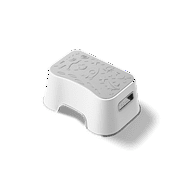 Uncle Wu Kids Step Stool - Potty Training Stool - Slip-Resistant Surface One Step Stool for Kids/Adult Gray White