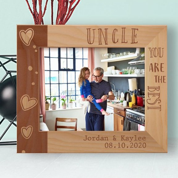 Uncle You Are The Best Personalized Wooden Frame-10" x 8" Brown Horizontal