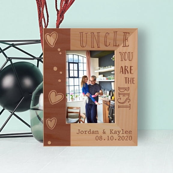 Uncle You Are The Best Personalized Wooden Frame 3 1/2" x 5" Brown (Vertical)