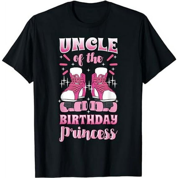 Uncle of the Birthday Princess Roller Skates Skating Party T-Shirt
