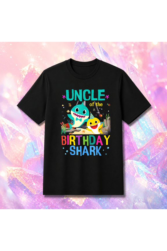 Uncle of the Birthday Shark Unisex T-Shirt, S-5XL