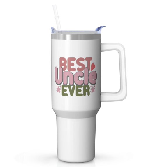 Uncle's Pride Gift - 40 Oz Stainless Steel Tumbler with Straw, Niece Nephew Present, Insulated Cup for Birthday Father's Day Gift for Dad Grandpa