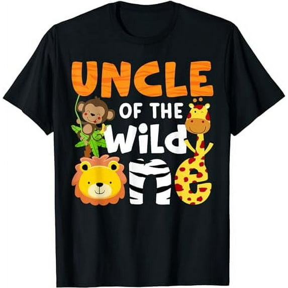 Uncle the Wild One Zoo Birthday Safari Jungle Animals Party T-Shirt