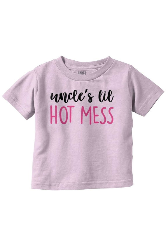 Uncles Lil Mess Niece Nephew Cute Toddler Boy Girl T Shirt Infant Toddler Brisco Brands 4T