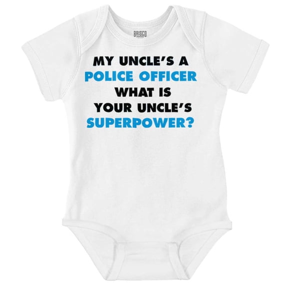 Uncles Police Officer Superpower Romper Boys or Girls Infant Baby Brisco Brands 12M