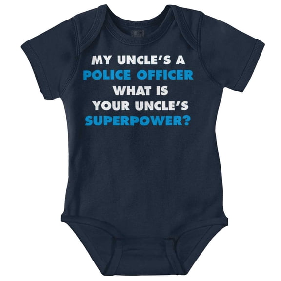 Uncles Police Officer Superpower Romper Boys or Girls Infant Baby Brisco Brands 24M