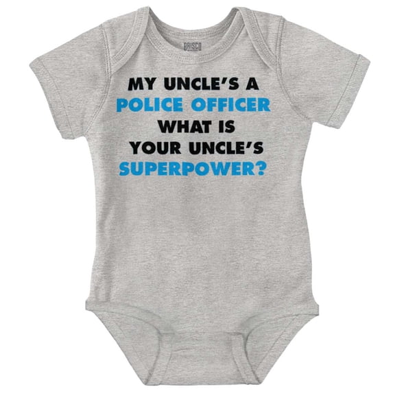 Uncles Police Officer Superpower Romper Boys or Girls Infant Baby Brisco Brands NB