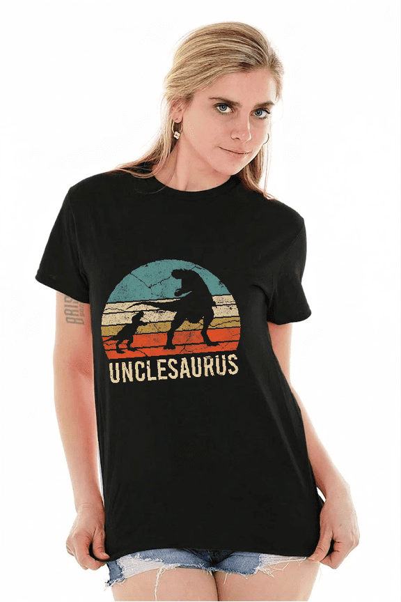 Unclesaurus Funny Uncle Dinosaur Family Holiday Design Graphic TeeV15765,for unisex up to 5XL
