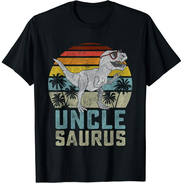 Unclesaurus T Rex Dinosaur Uncle Saurus Family Matching T-Shirt Black ...