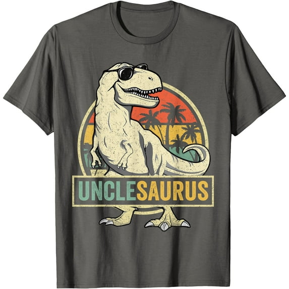 Unclesaurus T Rex Dinosaur Uncle Saurus Family Matching Unisex T-Shirt for Men Women,Charcoal Color,Size 3XL