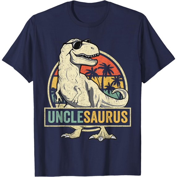 Unclesaurus T Rex Dinosaur Uncle Saurus Family Matching Unisex T-Shirt for Men Women,Navy Color,Size L