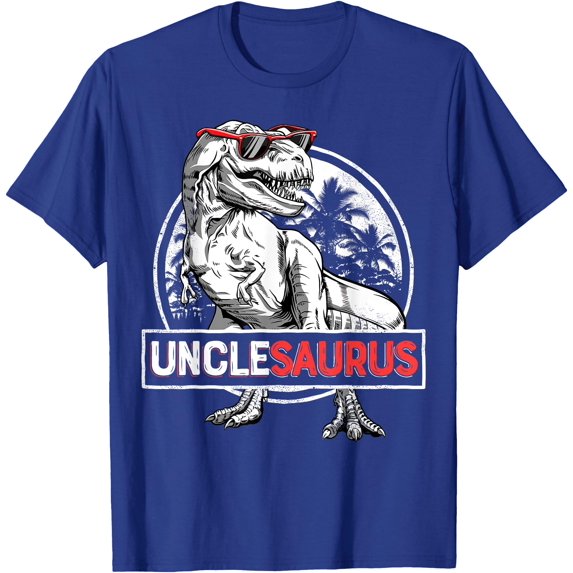 Unclesaurus T rex Dinosaur Men Uncle Saurus Family Matching Unisex T-Shirt for Men Women,Royal Blue Color,Size 5XL
