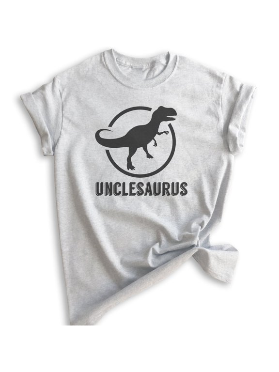 Unclesaurus T-shirt, Unisex Men's Shirt, Uncle Shirt, Uncle Dinosaur Shirt, Heather Ash, Small