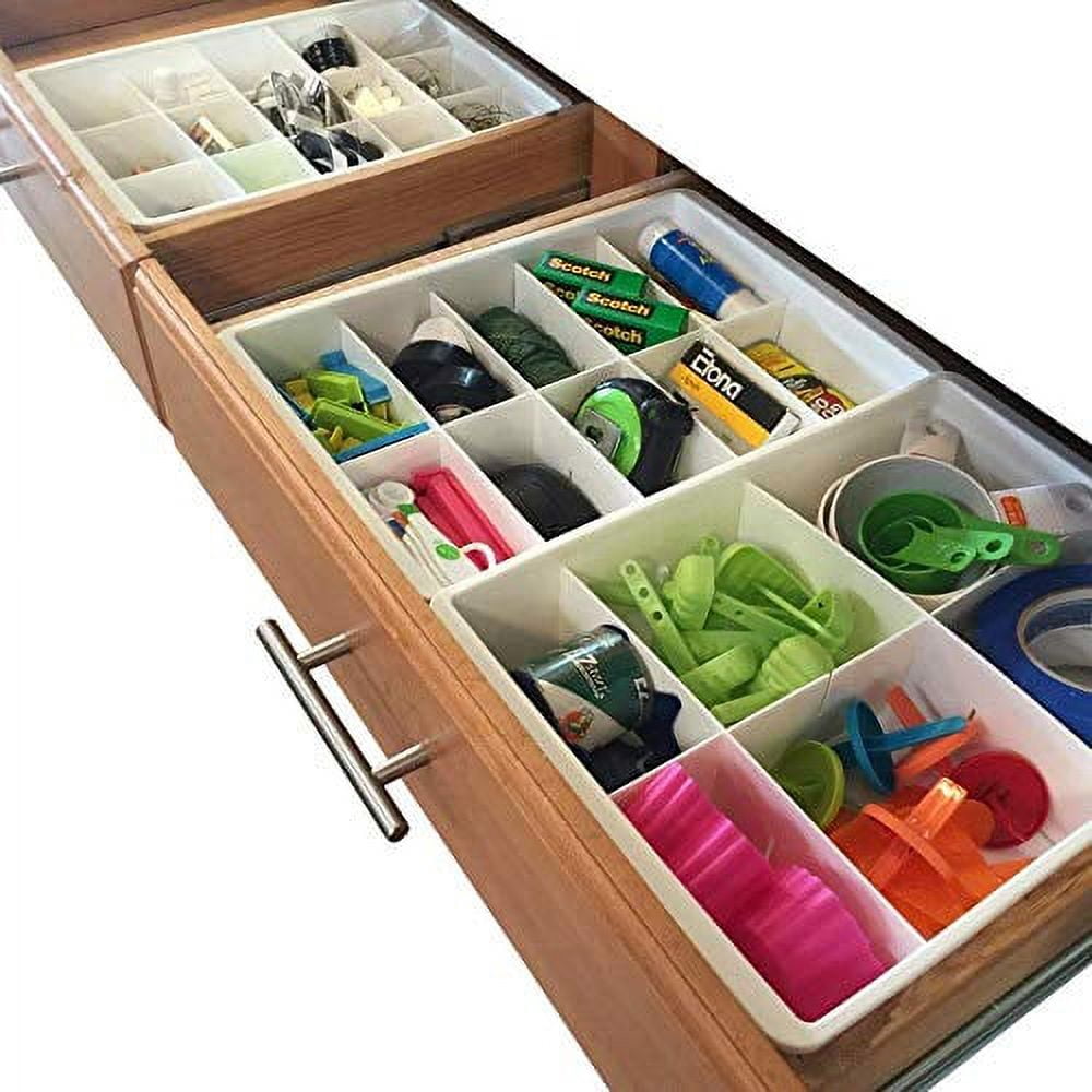 Expandable Tall Drawer Dividers by Rapturous 5 Pack - 6 inch High Dresser Drawer Organizers, Anti-Scratch Foam Edges Adjustable Deep Kitchen Drawer