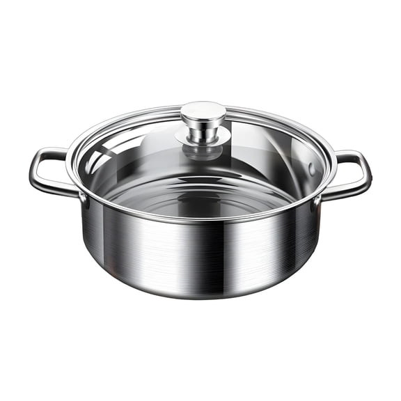 Uncoated 316 Stainless Steel Universal Flat Bottom Soup Pot For Induction Cooktops And Stoves