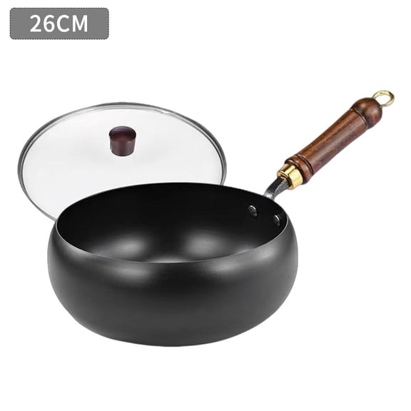 Uncoated Pure Iron Wok Skillet with Lid, Hand-Forged 9.45" & 10.24" Non-Stick Cast Iron Frying Pan, Deep "Big Belly" Design for Stir-Frying & Deep-Frying