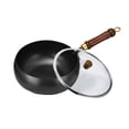 thumbnail image 1 of Uncoated Thick Iron Pot Handmade Hammered Cast Iron with Optional Lid Designs Heavy Duty for Baking Cooking Stewing at Home Kitchen, 1 of 7