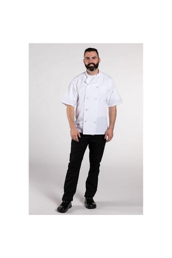 0433P-2501 Unisex Veteran Chef Coat, White - Extra Small