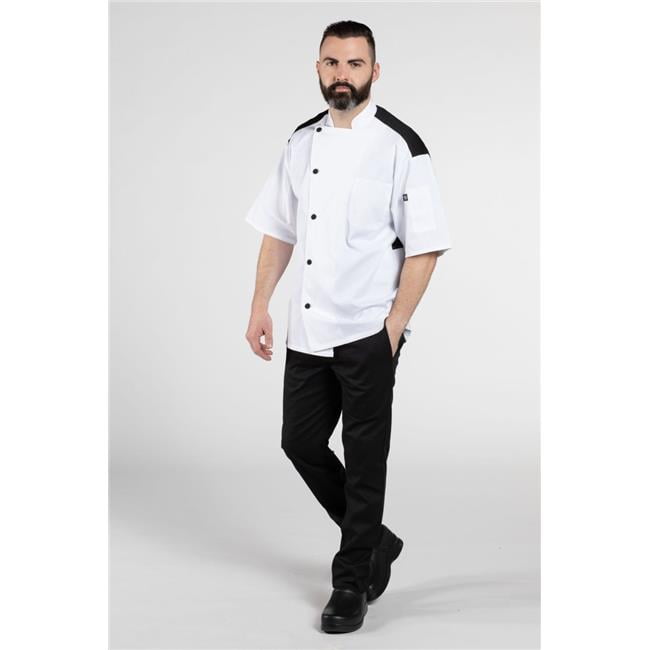 Uncommon Threads 0701-2504 Unisex Rogue Pro Vent Chef Coat with Mesh,  White - Large