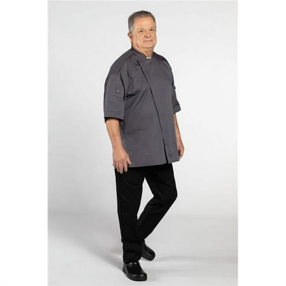 Uncommon Threads 0703-6402 Unisex Venture Pro Vent Chef Coat with Mesh, Slate - Small