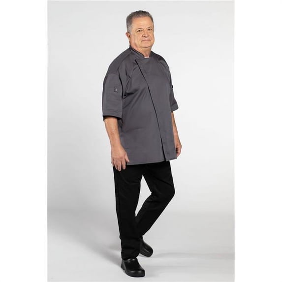 Uncommon Threads 0703-6403 Unisex Venture Pro Vent Chef Coat with Mesh, Slate - Medium