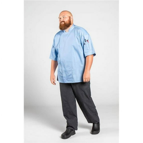 Uncommon Threads 0703-7703 Unisex Venture Pro Vent Chef Coat with Mesh, Sky Blue - Medium