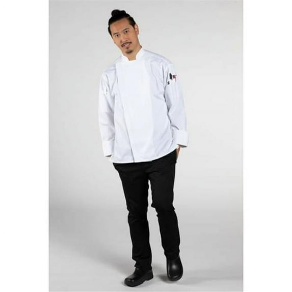 Uncommon Threads 0704-2504 Unisex Endeavor Pro Vent Chef Coat with Mesh, White - Large
