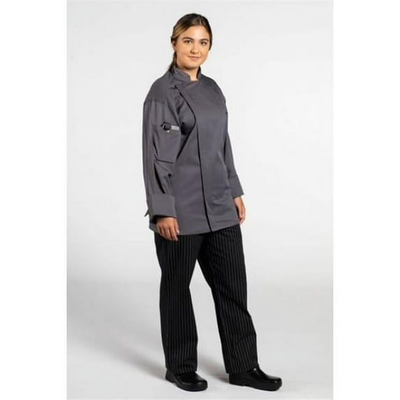 Uncommon Threads 0704-6408 Unisex Endeavor Pro Vent Chef Coat with Mesh, Slate - Size 4XL