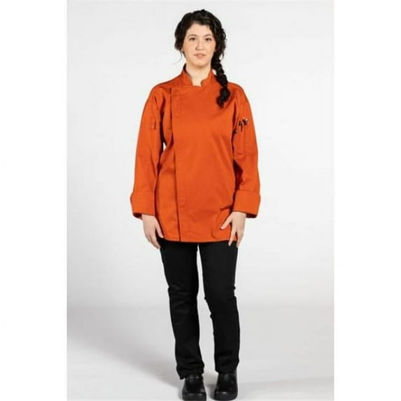 Uncommon Threads 0704-8001 Unisex Endeavor Pro Vent Chef Coat with Mesh, Orange - Extra Small