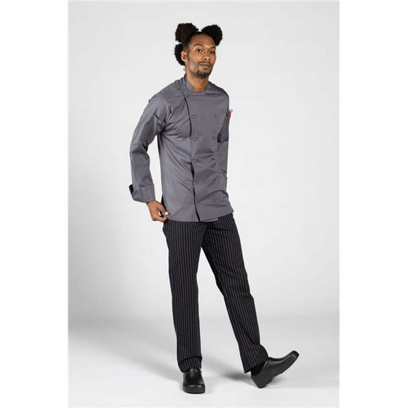 Uncommon Threads 0705-6401 Unisex Vigor Pro Vent Chef Coat with Mesh, Slate - Extra Small