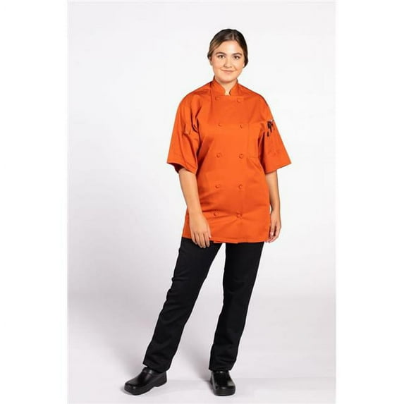 Uncommon Threads 0707-8004 Unisex Resilience Chef Coat, Orange - Large