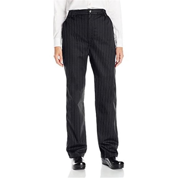 Uncommon Threads Womens Executive Chef Pant - Black & White Pin Stripe - Extra Small