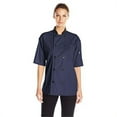 thumbnail image 1 of Uncommon Threads Womens Havana Chef Coat SS Mesh Black Trim, Navy - Medium, 1 of 1