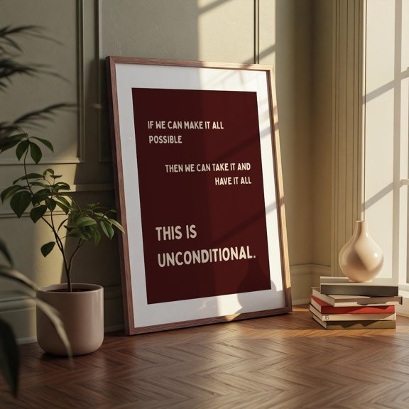 Unconditional Sonny Fodera Wall Art Print, EDM House Music Lyric Decor