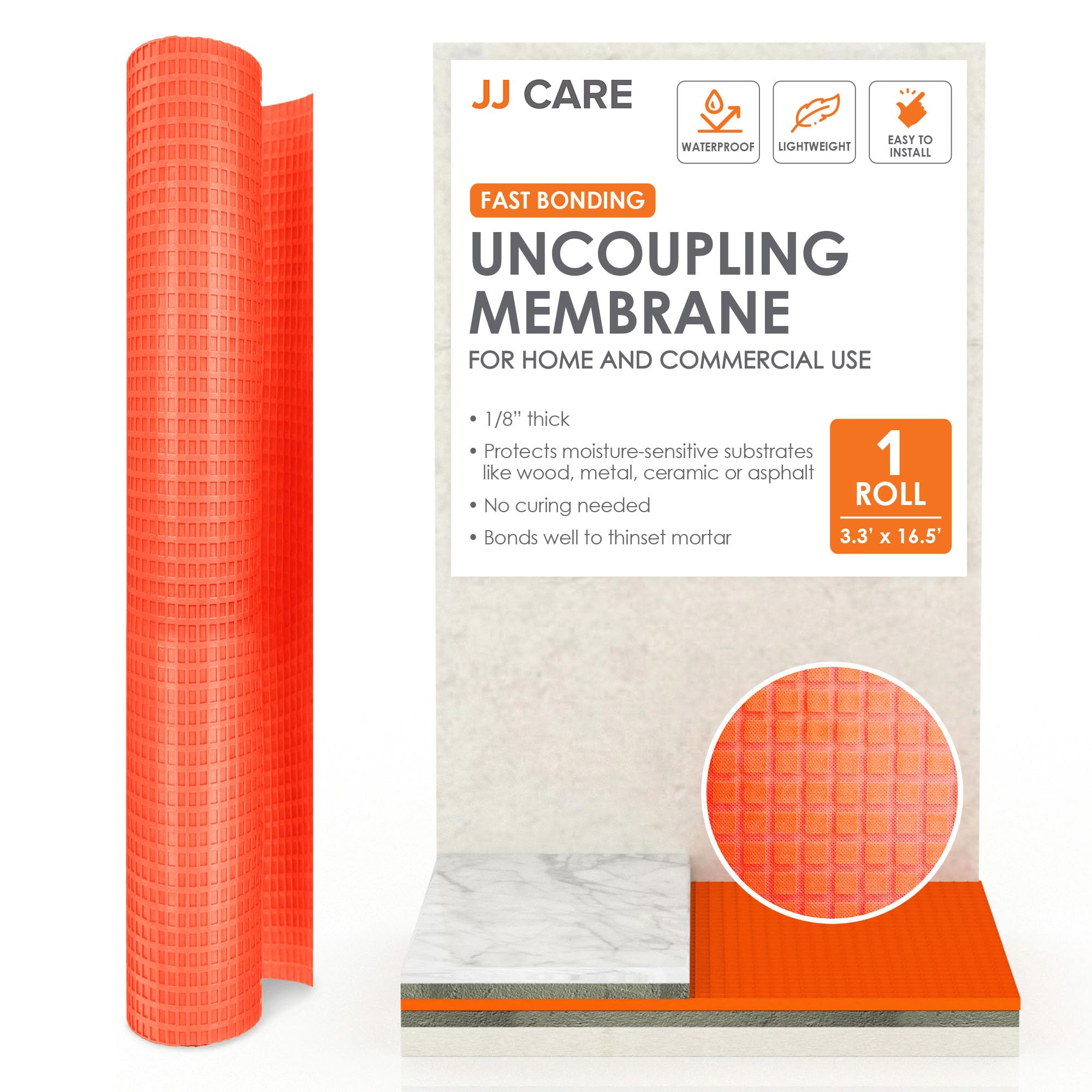 Uncoupling Membrane 1/8” Thick [3.3ft x 16.5ft / 54sq ft