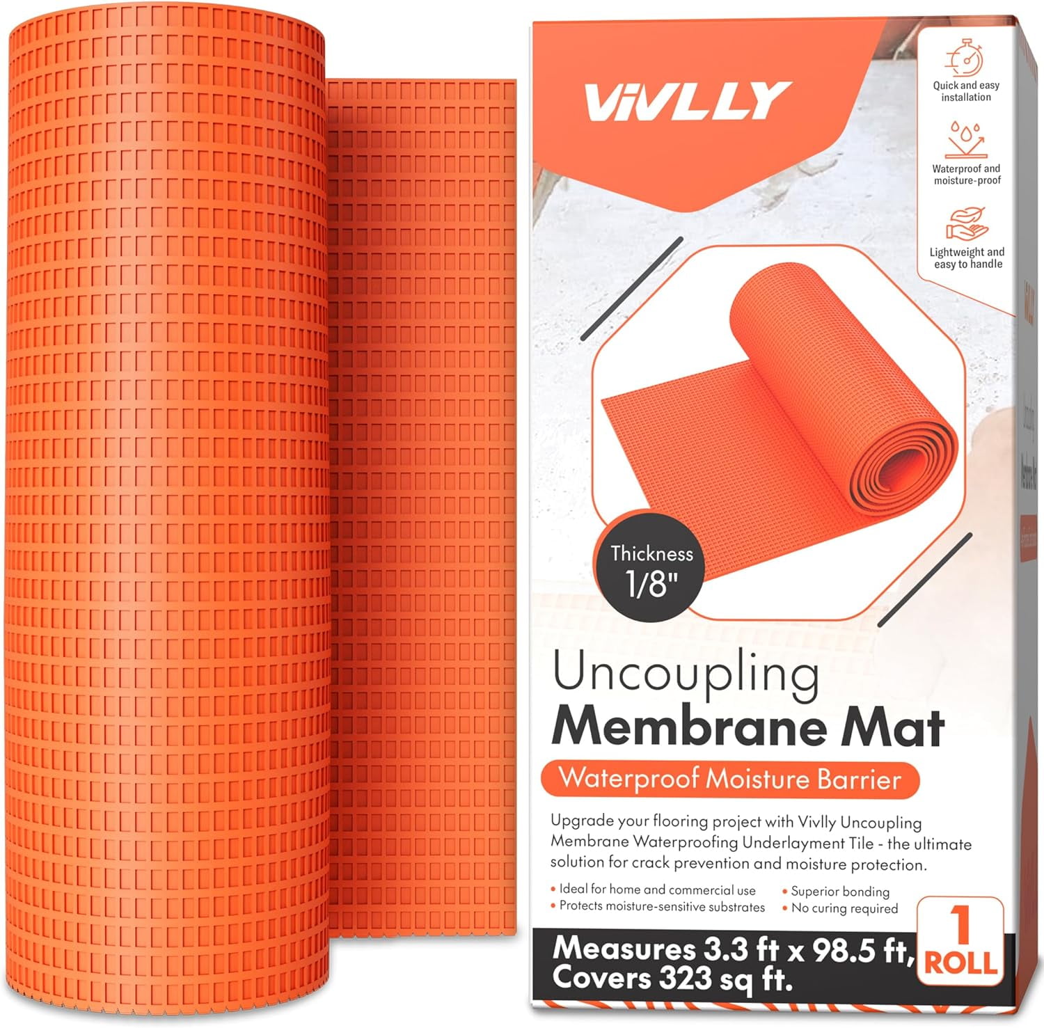 Uncoupling Membrane For Tile, Stone, Concrete, Shower Walls, Bathroom