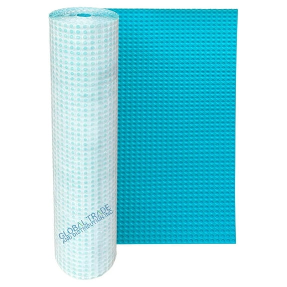 Uncoupling Waterproofing Membrane Roll, 108 Sq Ft (3.3 Ft x 32.8 Ft), 1/8'' Anti-Fracture Mat, Crack Isolation Flooring Underlayment for Bathroom Floor Tile, Subfloor